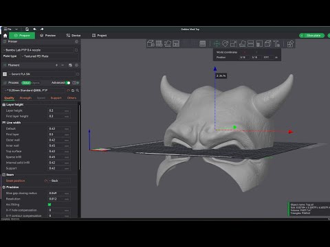 Bed Sink your Model in Bambu Studio, to print a specific section of a model. Bambu Lab P1P / X1C