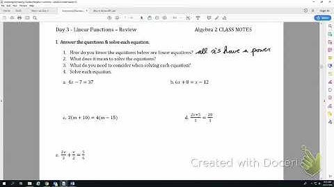 Linear Functions Review Video