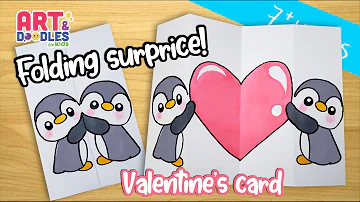 How to draw VALENTINE'S CARD  |  FOLDING SURPRISE