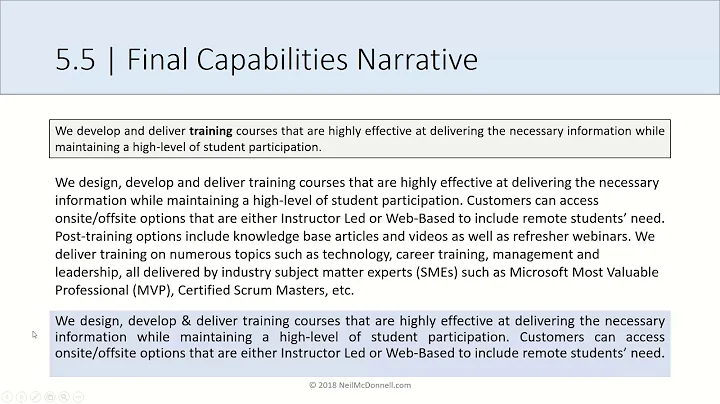 DSBS Lesson 5.5 | Final Capabilities Narrative | Learn Business Development with Neil McDonnell