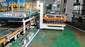 multiple size empty pallet dispenser with RGV car transfer for can robot palletizing system