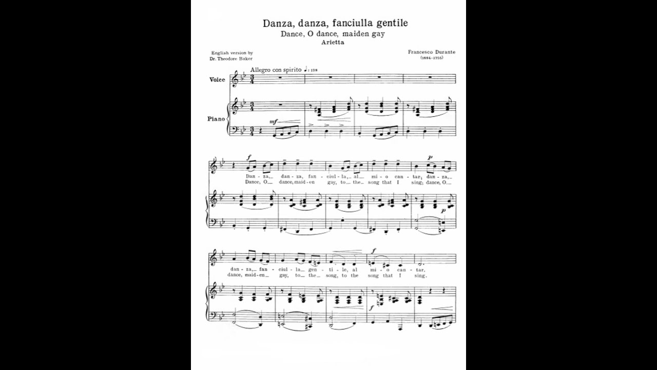 Danza, danza, fanciulla gentile/Accompaniment (Gm)