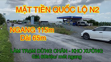 ĐẤT MẶT TIỀN ĐƯỜNG QUỐC LỘ N2 - Ngang 115m Dài 65m - giá 60triệu/m Ngang - Tân Thạnh Long An