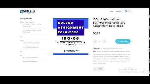 IBO 06 International Business Finance Solved Assignment 2019 20
