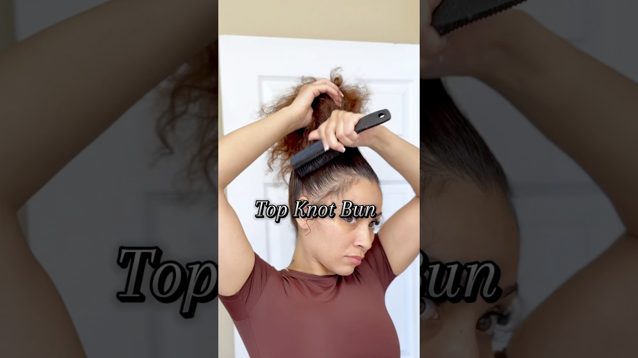 Top Knot Bun Tutorial #hairstyles #tutorials #curlyhairstyles