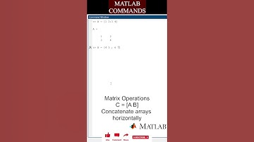 S17#Shorts #matlabtutorials - Matrix Operations - Concatenate arrays Horizontally #command #operator