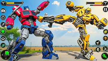 The Transformers Bumblebee and Optimus Prime Robot Jet Car Transformation Battle - Android Gameplay