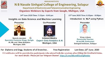 Webinar on Introduction to Natural Language Processing