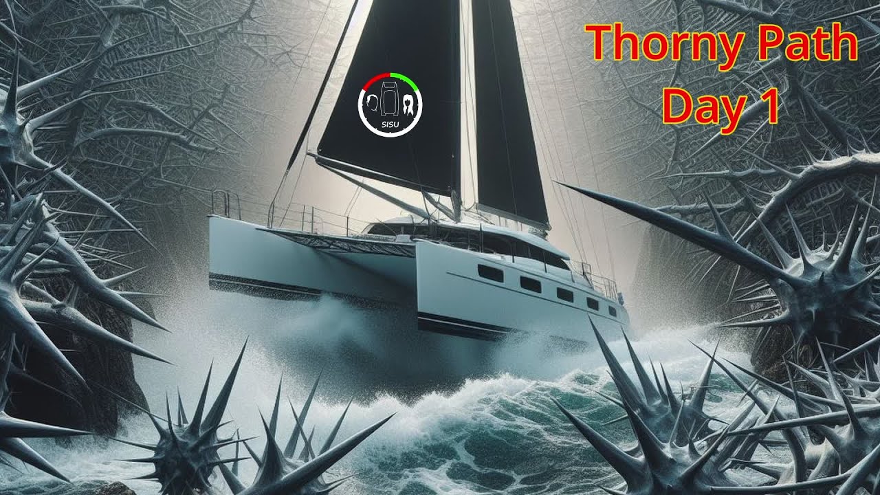 #240 NOT RECOMMENDED – Solo Sail – The Thorny Path Day 1 | Sailing Sisu Leopard 45 Catamaran