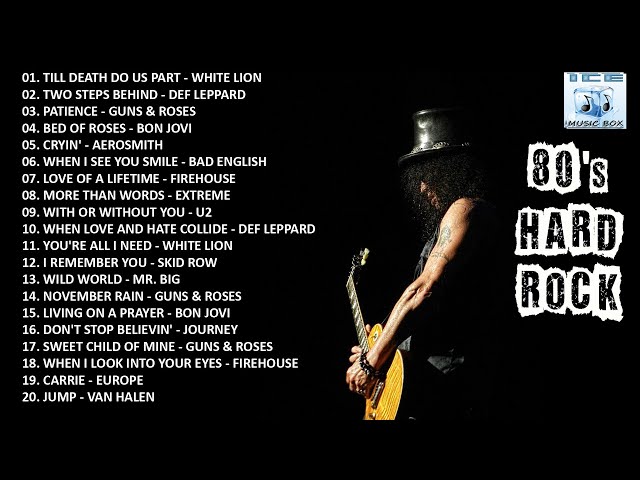 HARD ROCK 80S - Guns & Roses, Bon Jovi, Def Leppard, Aerosmith, White Lion class=