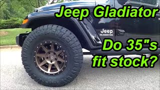 Jeep Gladiator  Can you fit 35s stock?