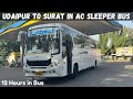 Udaipur to surat by shreenath travellers ac sleeper bus i         