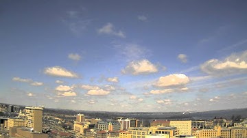 2011 April 5 - Boundary Layer Cumulus, contrails, wave clouds (Northwest view)