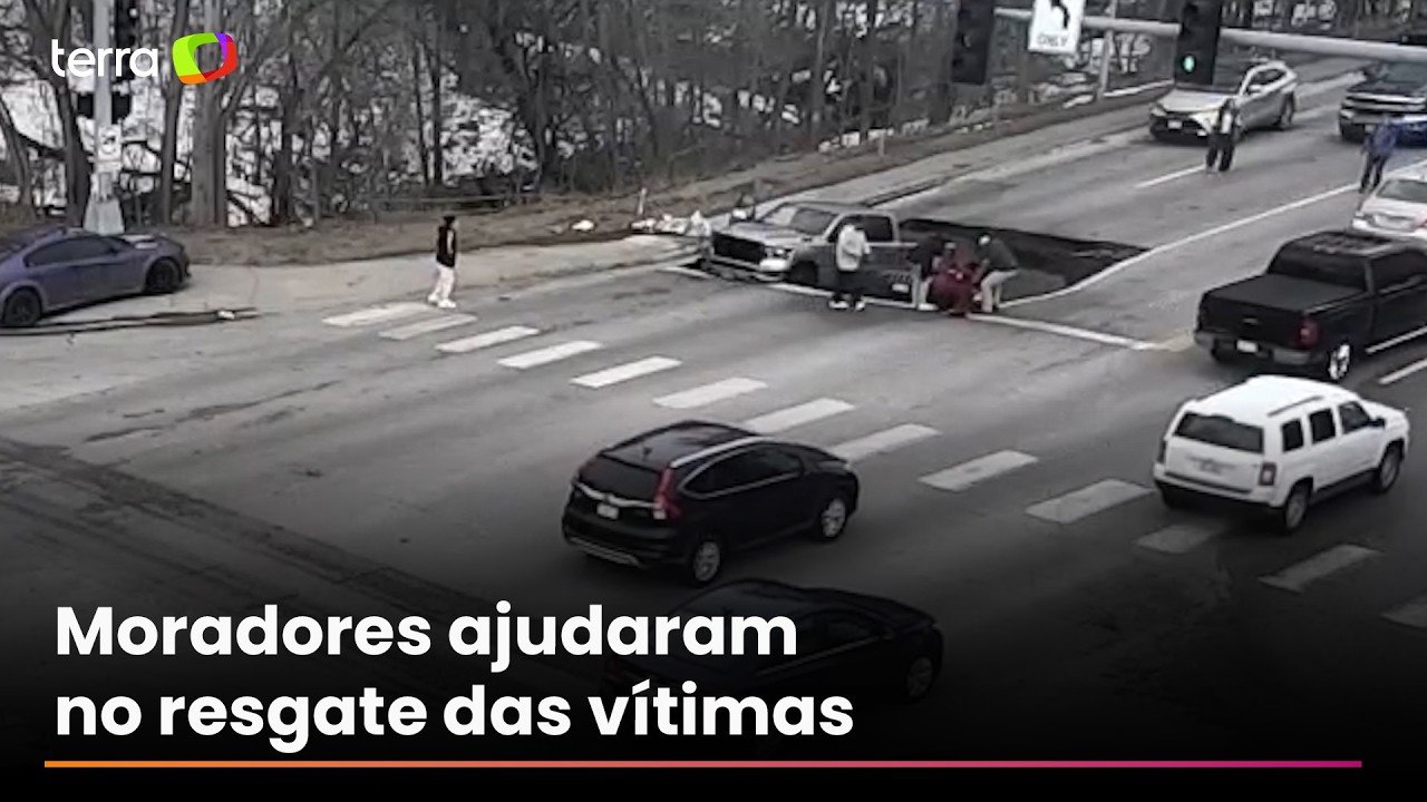Cratera gigante se abre e ‘engole’ carros nos EUA; vídeo mostra o momento