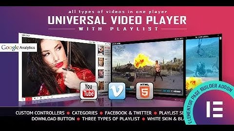 Universal Video Player - YouTube/Vimeo/Self-Hosted - Elementor Widget By LambertGroup