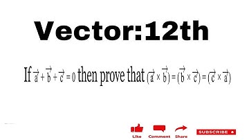 If vector (a + b + c) = 0 , prove that vector (a x b) = vector (b x c) = vector (c x a). Vector 12th