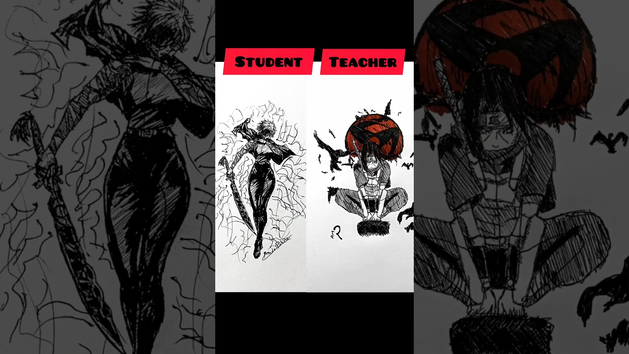 Speed drawing StickMan Teacher vs Student 