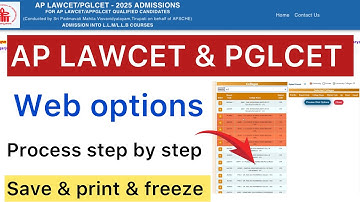 AP LAWCET & PGLCET WEB OPTIONS PROCESS 2025 | AP LAWCET WEB OPTIONS 2025