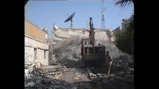 Demolition of a residential building damaged by the Iraqis Mishrif Kuwait Aug 2001