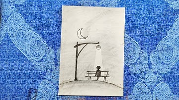 How to draw a Sad Boy Sitting Under Moonlight Step by Step Pencil Sketch for Beginners #mrgrewalarts