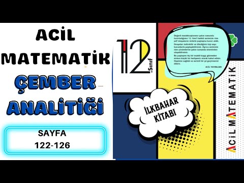 Acil Matematik İlkbahar  Kitabı 12.Sınıf  💥 Çemberin Analitik İncelenmesi  📌Ayt Matematik