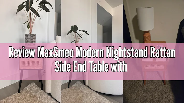 Review MaxSmeo Modern Nightstand Rattan Side End Table with Storage, for Living Room, Bedroom and Sm