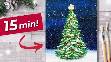 Easy Acrylic Painting for Beginners | Christmas Tree