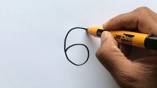 How to turn number “6” into Sunflower Picture | Easy Drawing for Beginners