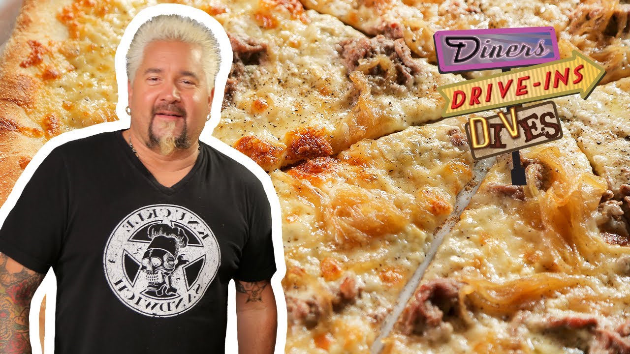 Guy Fieri Eats a Steak and COLA Pizza | Diners, Drive-Ins and Dives | Food Network