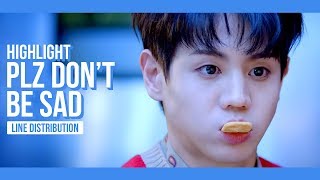 Highlight - Plz Don't Be Sad Line Distribution (Color Coded)