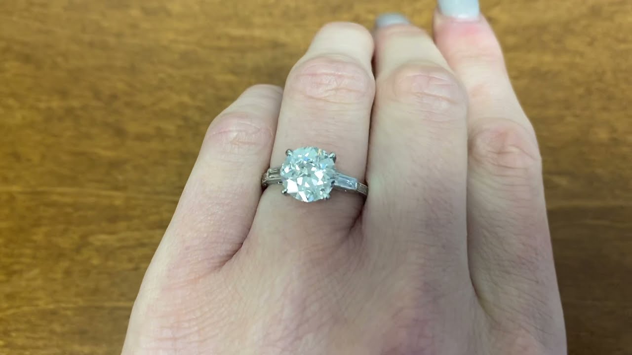 Details about   Vintage Art Deco White Round 3.20 ct Diamond Antique Engagement Wedding Ring 