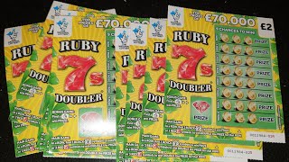Ruby 7s Doubler Scratch Cards @glitteryboxscratchies ❤💚💛🤞