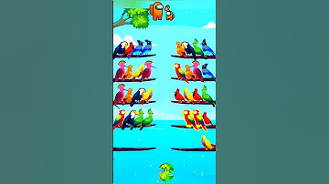Bird sort color puzzle 🦆🐥🐦 Al Levels & Challenges (Mobile Game #shorts #video #games @cocohindiyt