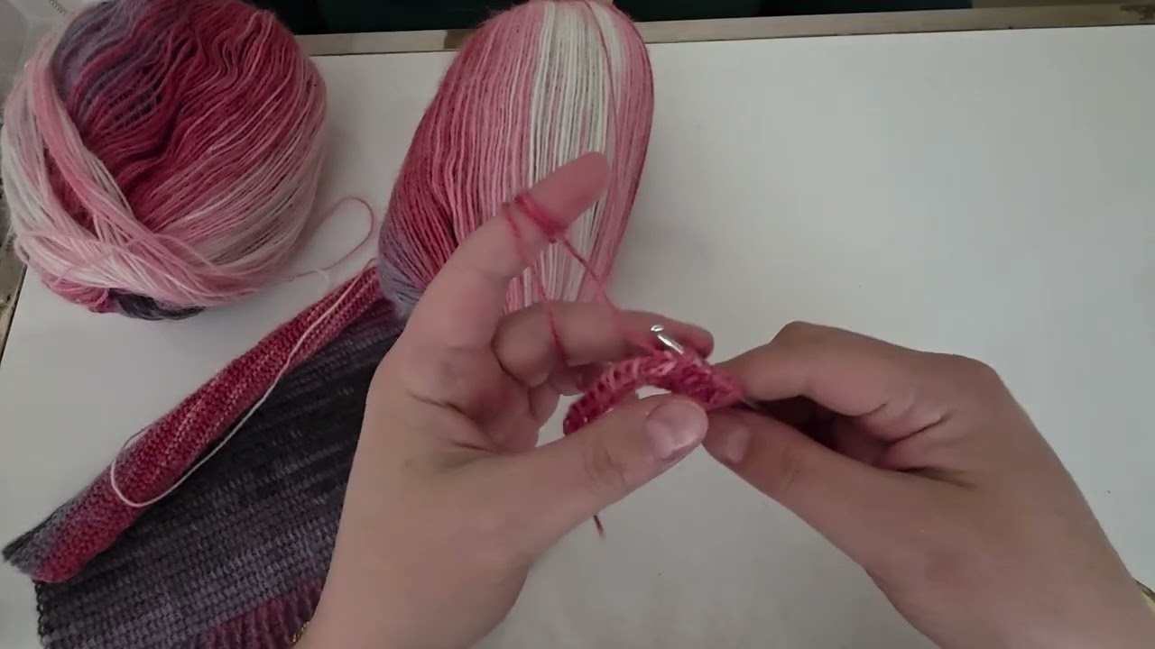 Tunus işi lastik başlama (kıvrılmayan örgü)