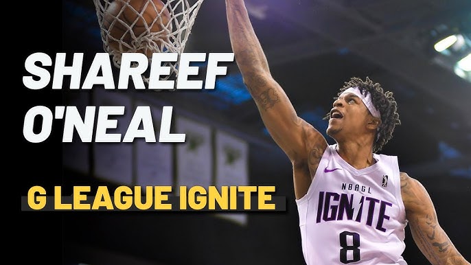 Shareef O'Neal of G League Ignite walks on the court in the first