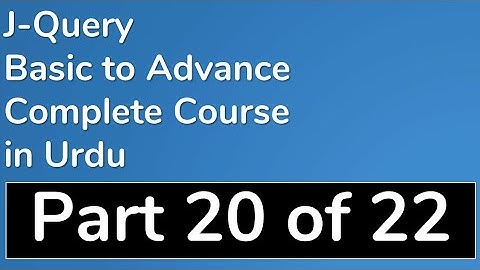 20 How to create Animation in JQuery Tutorial in Urdu - JQuery Tutorial in Urdu (Basic to Advance)