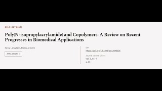 Poly(N-isopropylacrylamide) and Copolymers: A Review on Recent Progresses in Biomedic... | RTCL.TV