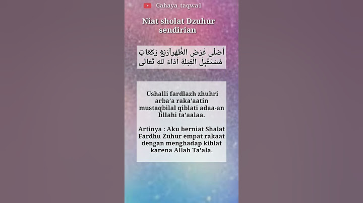 Niat sholat Dzuhur sendirian