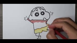 How to Draw Crayon Shinchan, Easy Drawing and Painting
