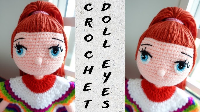 How To Crochet For Beginners: Embroider Eyes For Crochet Doll