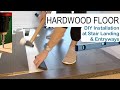 How to install hardwood floors in entryway, tile transition, landing nosing #DIYfloor #hardwoodfloor