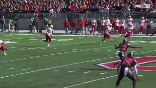 Nebraska kicker misses the ball on an onside kick attempt