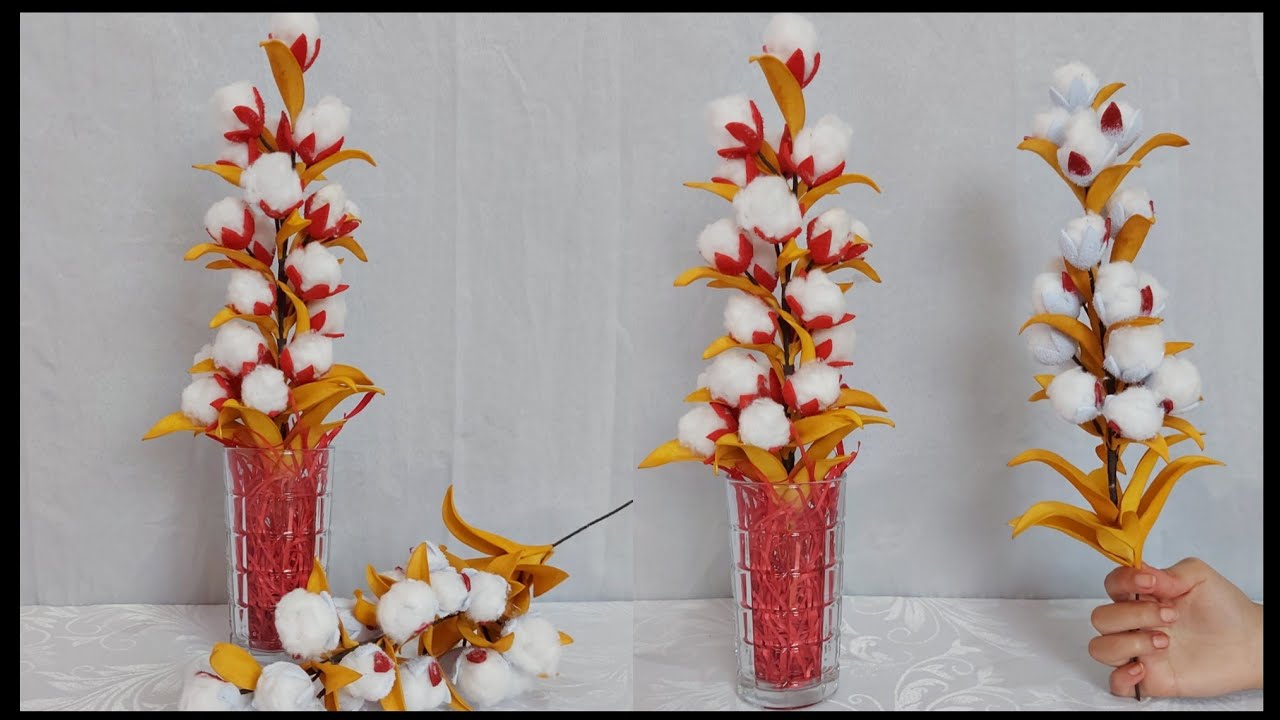 " Ideia fácil: complemento em E.V.A e algodão para deixar seus arranjos mais bonitos 