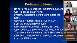 CCAP Candidate Data Form (CDF) Guidance Webinar