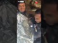 Moment man crawls to freedom after days trapped in cave