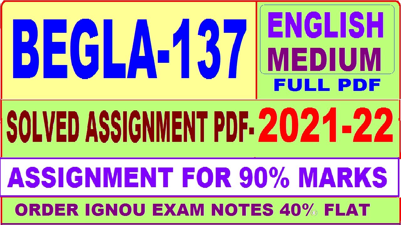 ignou solved assignment begla 137