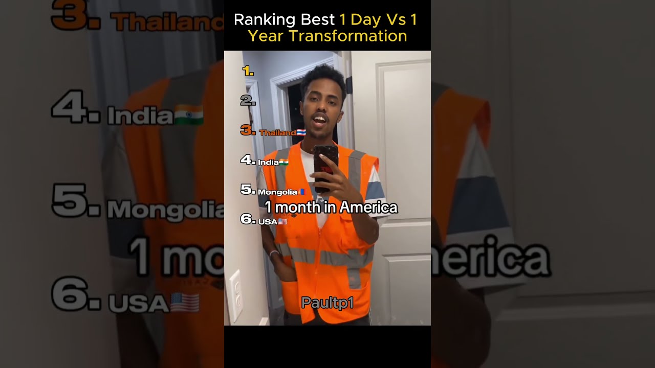 Ranking Of The Best Transformation Moments In 1 Day Vs Year Shorts