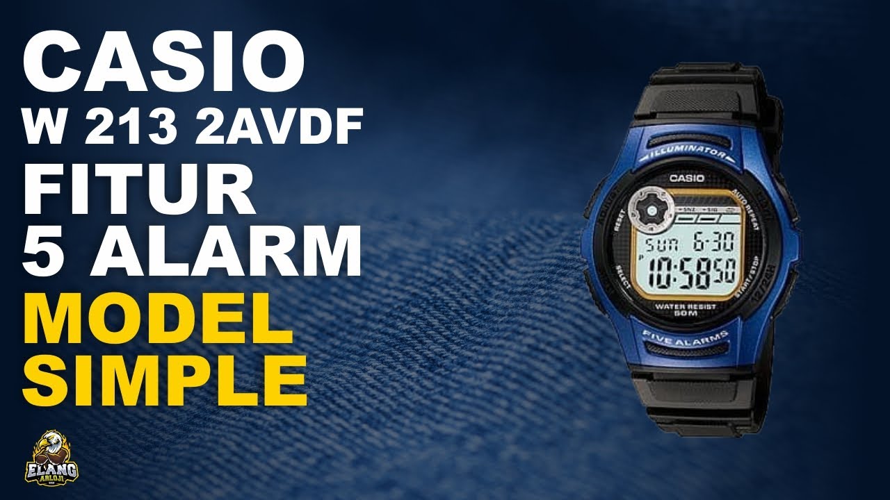 CASIO W 213 2AVDF : JAM TANGAN CASIO FITUR 5 ALARM MODEL SIMPLE TERBARU ...