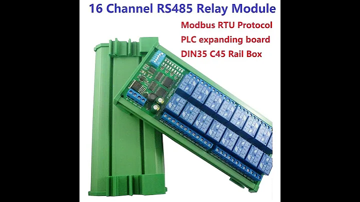 16CH 12V 10A DIN Rail Box PLC Expansion Board RS485 Modbus RTU Relay Module