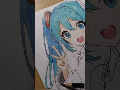 Hansune Miku Drawing 🩵✨ #drawing #hatsunemiku #anime #viralshorts